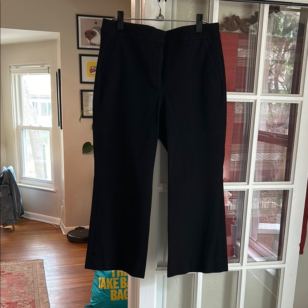 J. Crew Hayden Kickout Crop Pant in Bi-Stretch Cotton (Black/10)